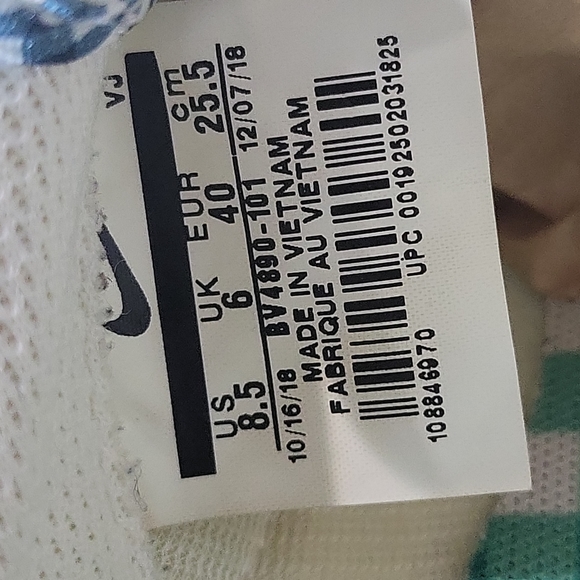 Size 8.5- Nike Classic Cortez QS Womens White Blue Plaid BV4890-101 Sneakers. FI - Picture 11 of 12